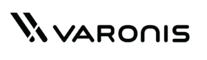 The Varonis logo, featuring a minimalist black emblem of two slanted parallel lines followed by the brand name "VARONIS" in a bold, sans-serif all-caps font.