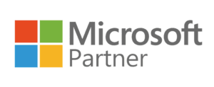 The Microsoft Partner logo featuring the classic four-color square icon and grey text.